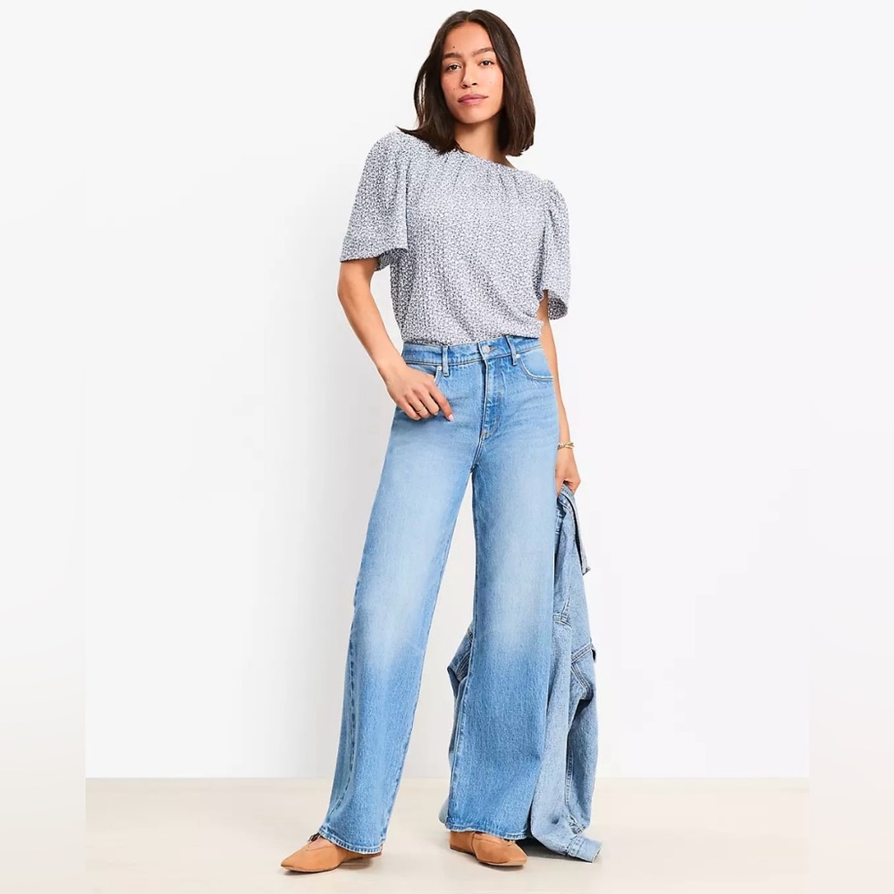 LOFT - High Waisted Wide Leg Jeans